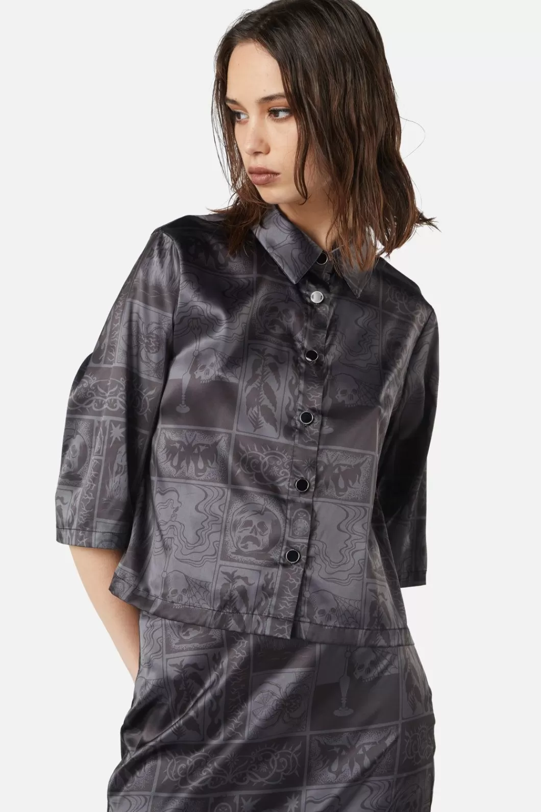 Blouses & Tops<Dangerfield Ruined Mansion Satin Brocade Blouse