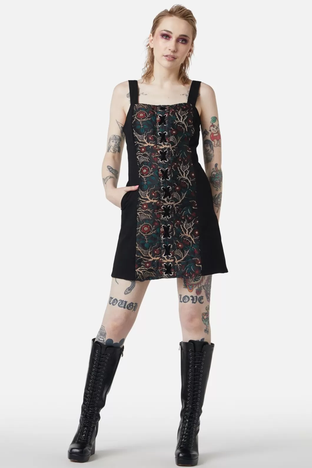 Dresses & Pinafores<Dangerfield Satis Ruin Panel Mini Dress