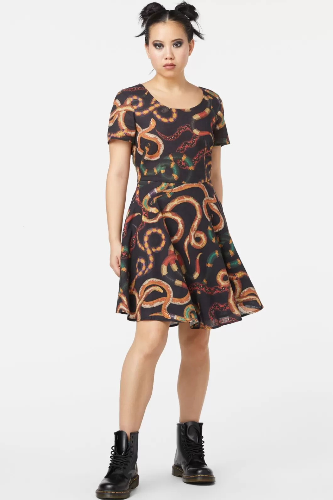 Dresses & Pinafores<Dangerfield Serpent Print Cotton Dress