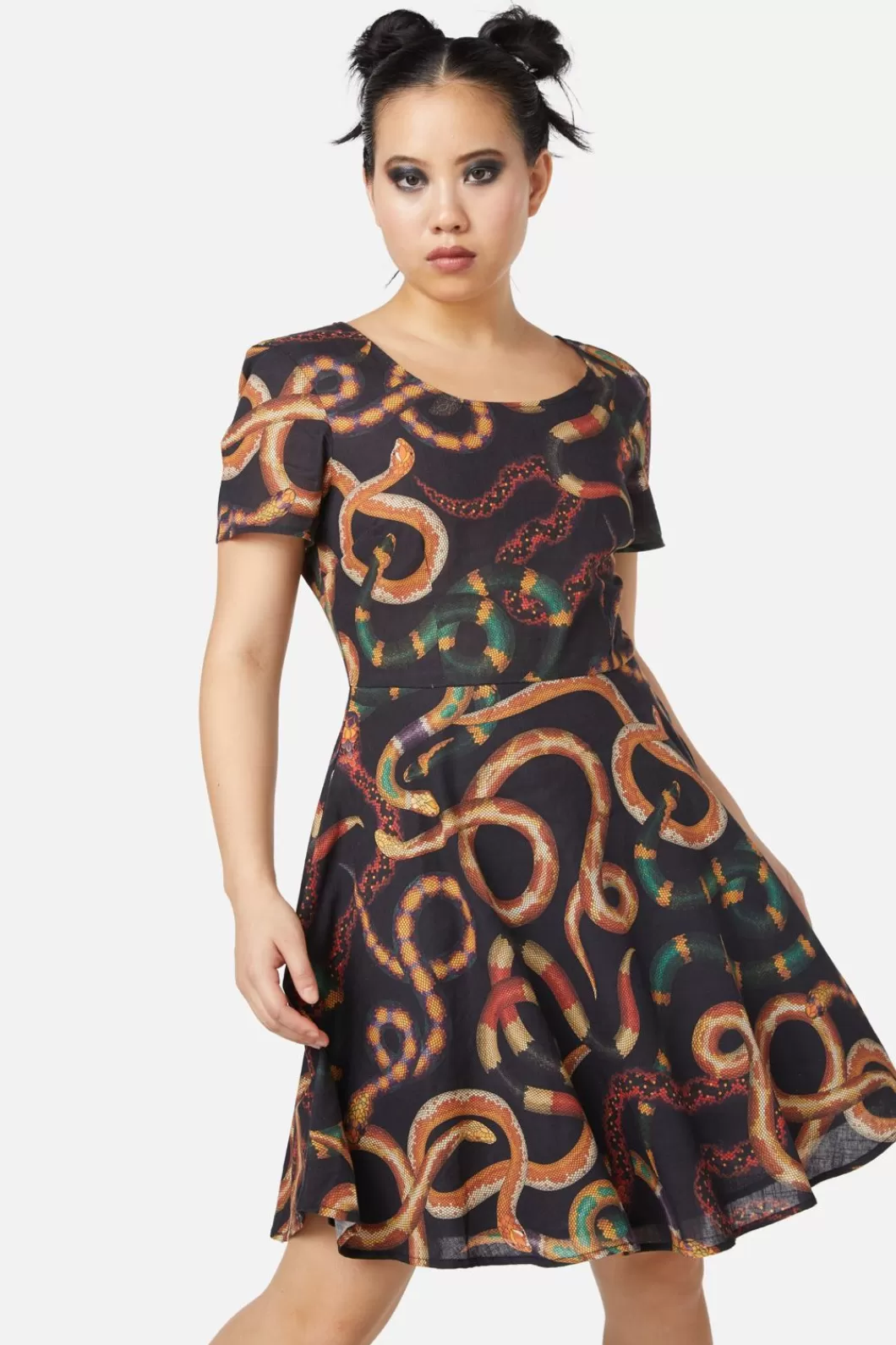 Dresses & Pinafores<Dangerfield Serpent Print Cotton Dress