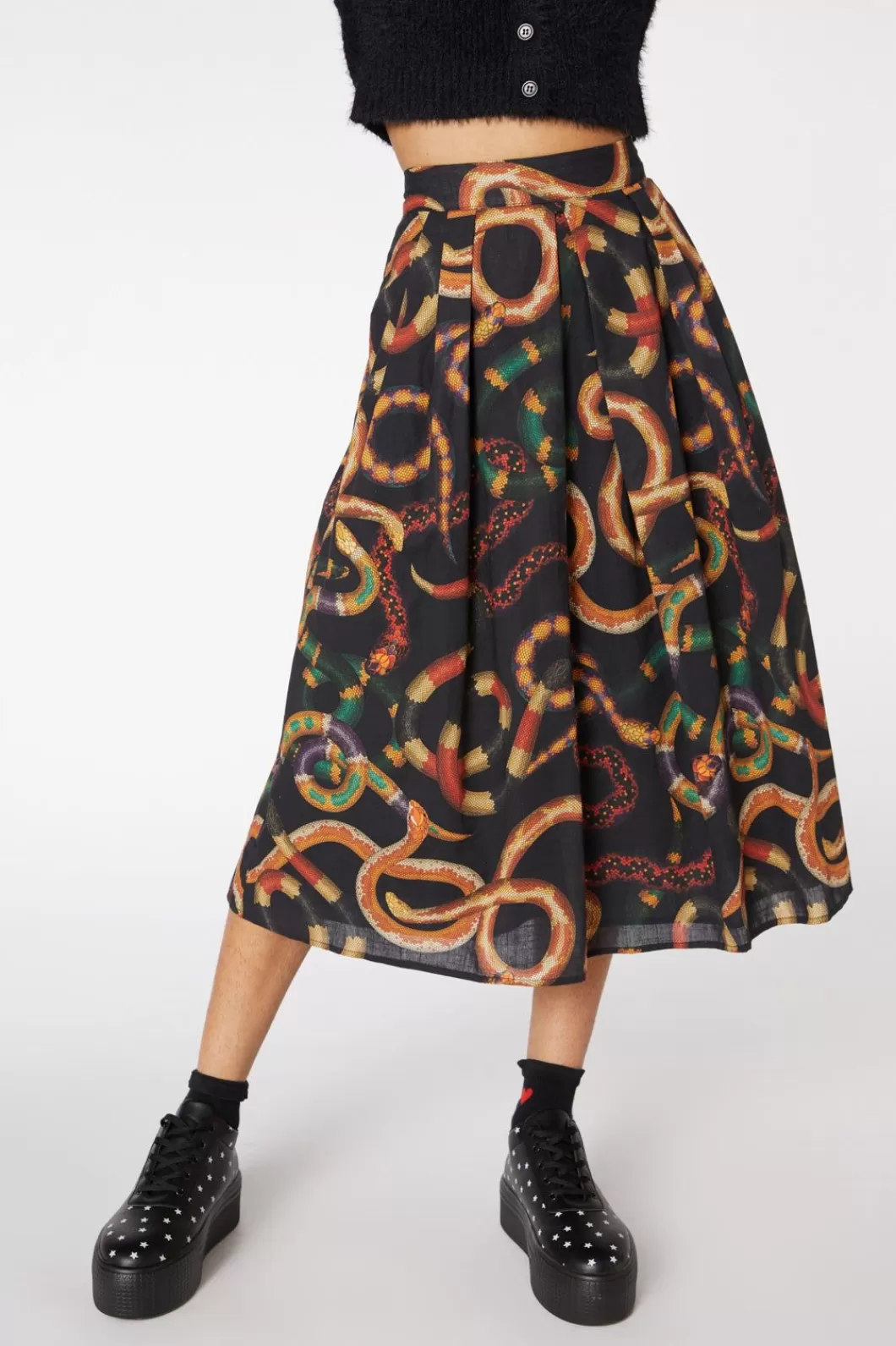 Skirts & Skorts<Dangerfield Serpent Print Pleated Skirt