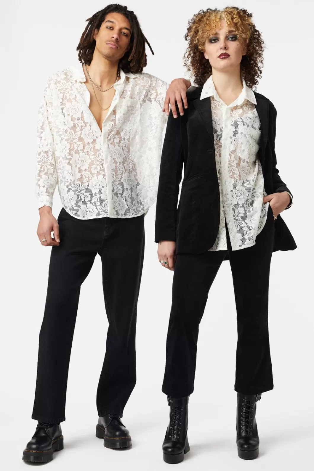 Shirts & Tees<Dangerfield Sheer Lace Long Sleeve Shirt