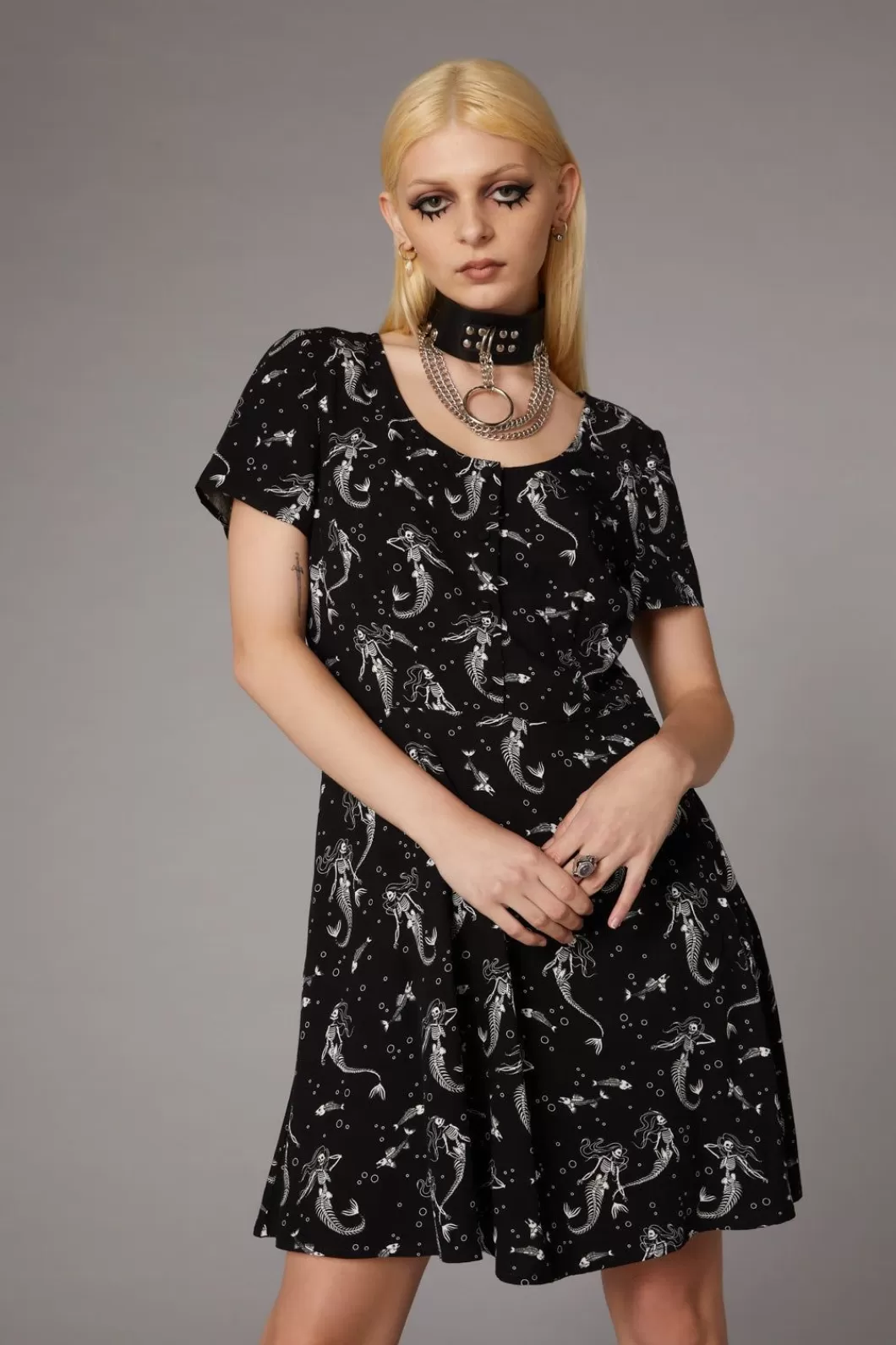 Dresses & Pinafores<Black Friday Skeleton Mermaid Print Dress