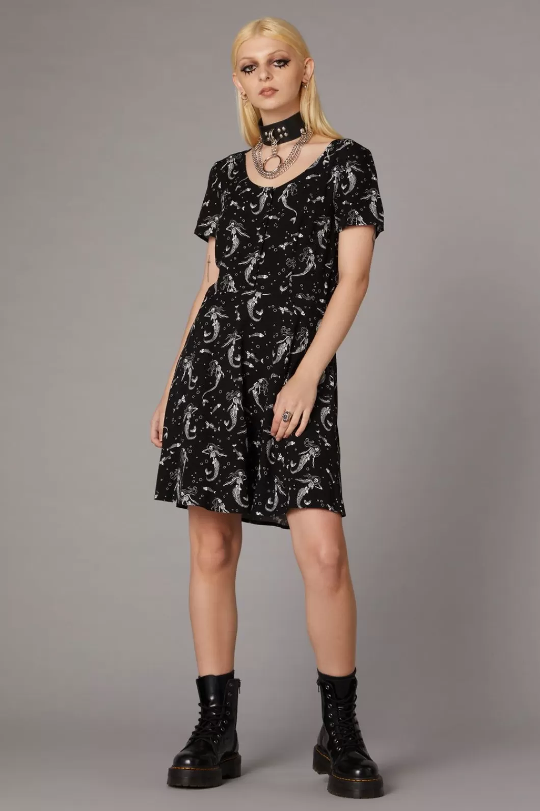 Dresses & Pinafores<Black Friday Skeleton Mermaid Print Dress