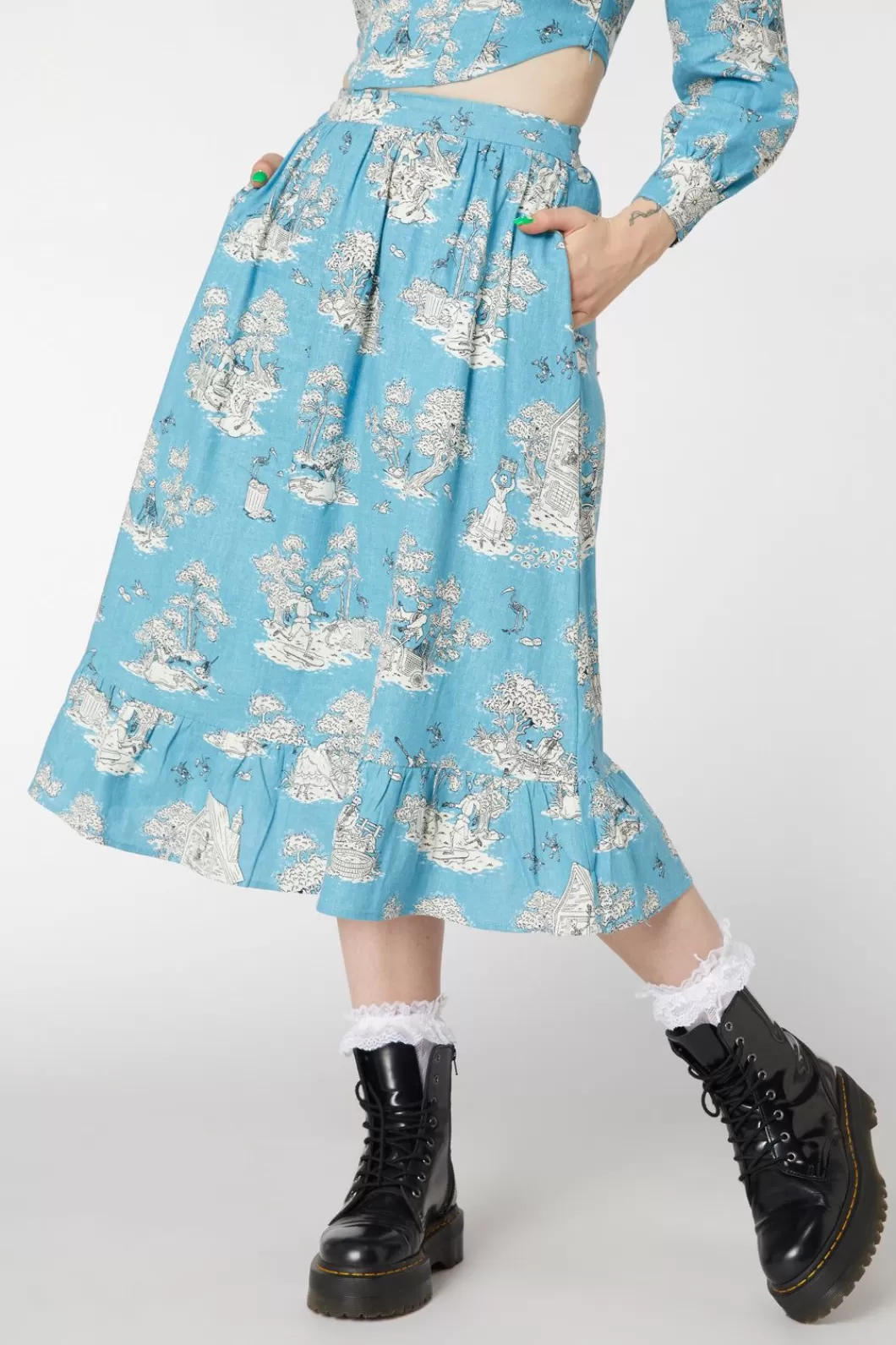 Skirts & Skorts<Dangerfield Skelly Toile Frill Midi Skirt