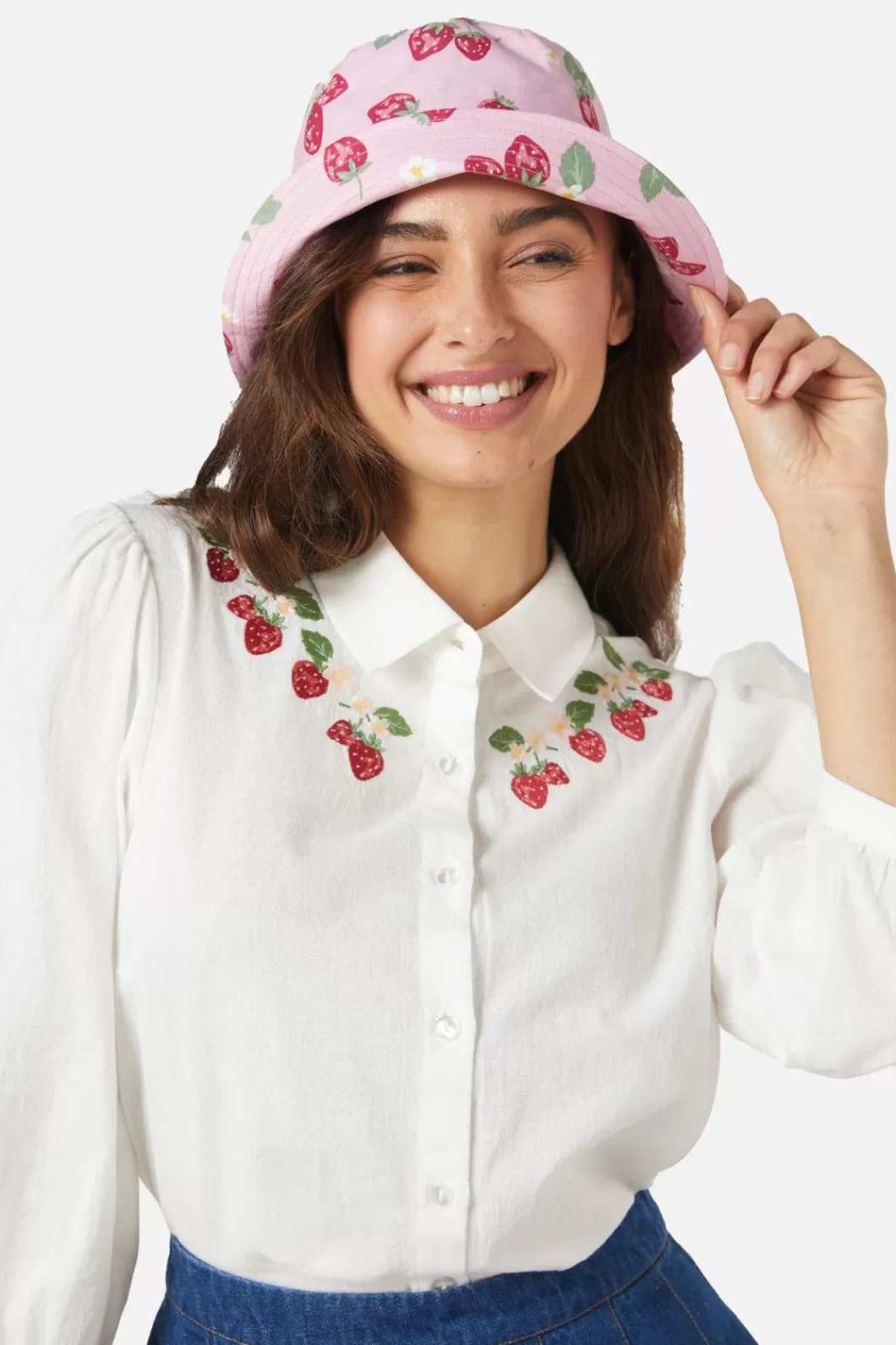 Hats<Princess Highway Strawberry Fields Bucket Hat