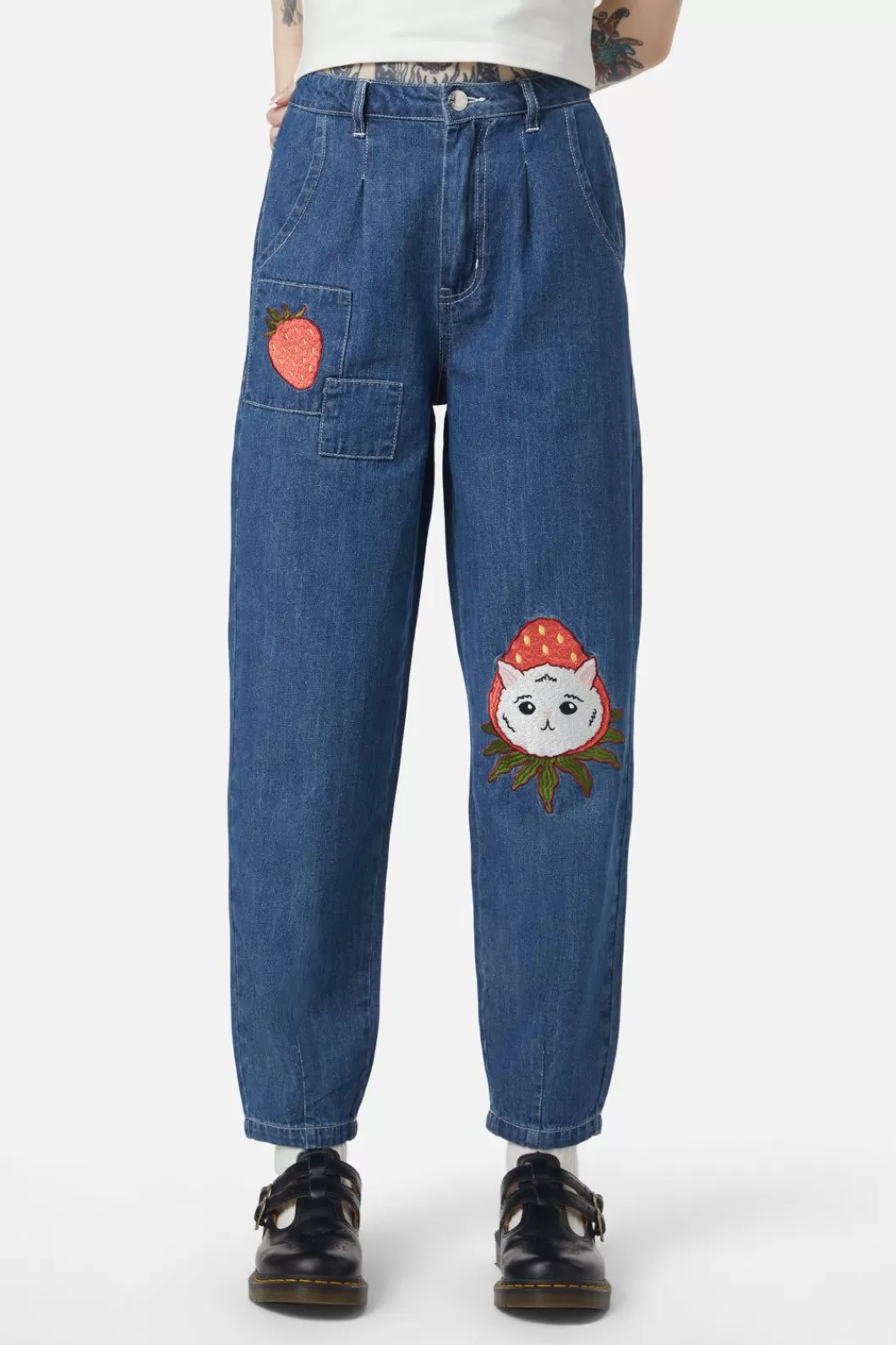 Pants & Jumpsuits<Dangerfield Strawberry Patch Peg Leg Jeans