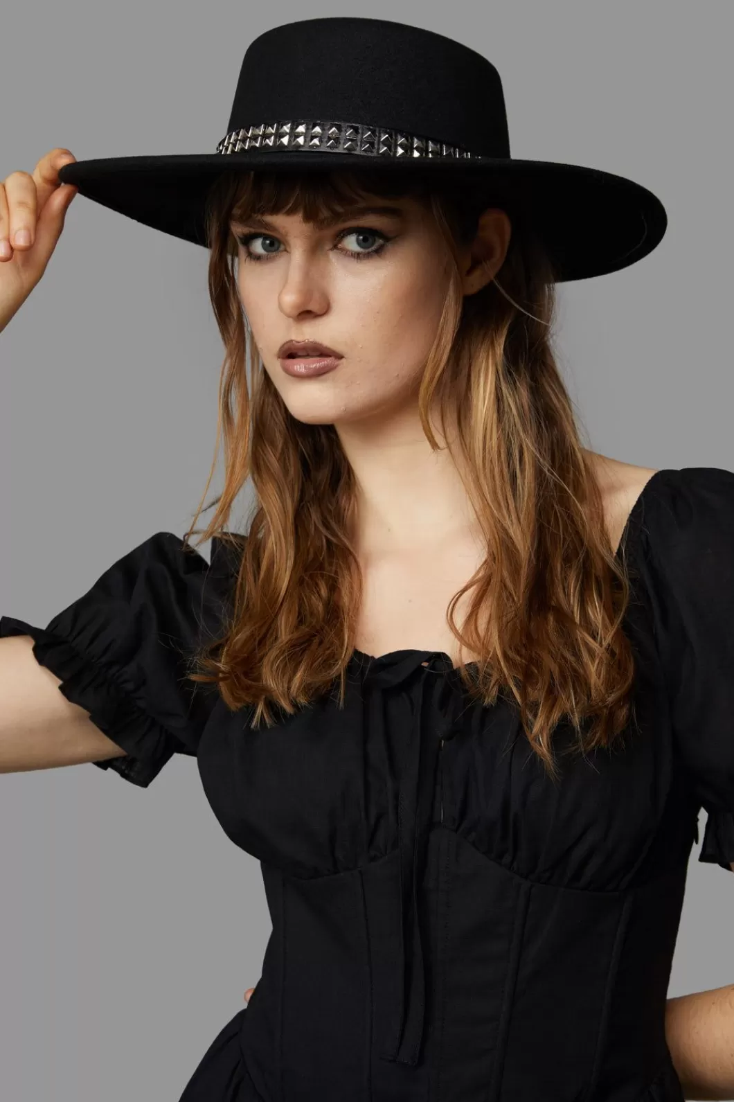 Hats<Black Friday Studded Wide Brim Hat