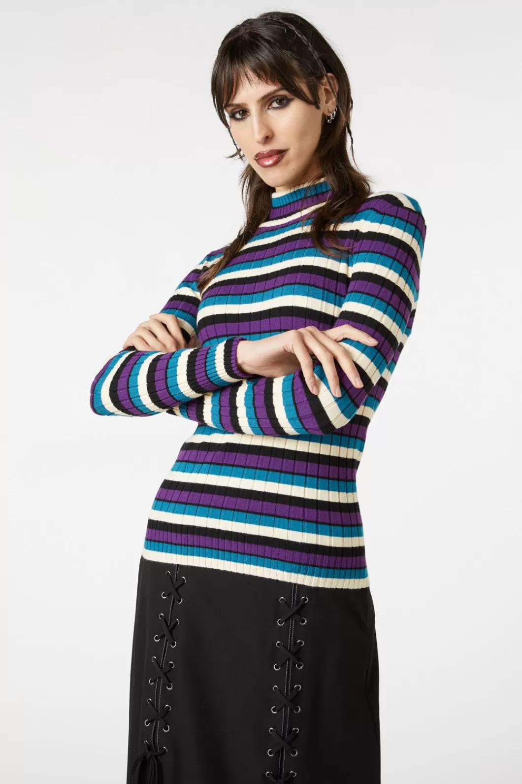 Knitwear & Cardis<Dangerfield Tabby Stripe Skivvy Knit