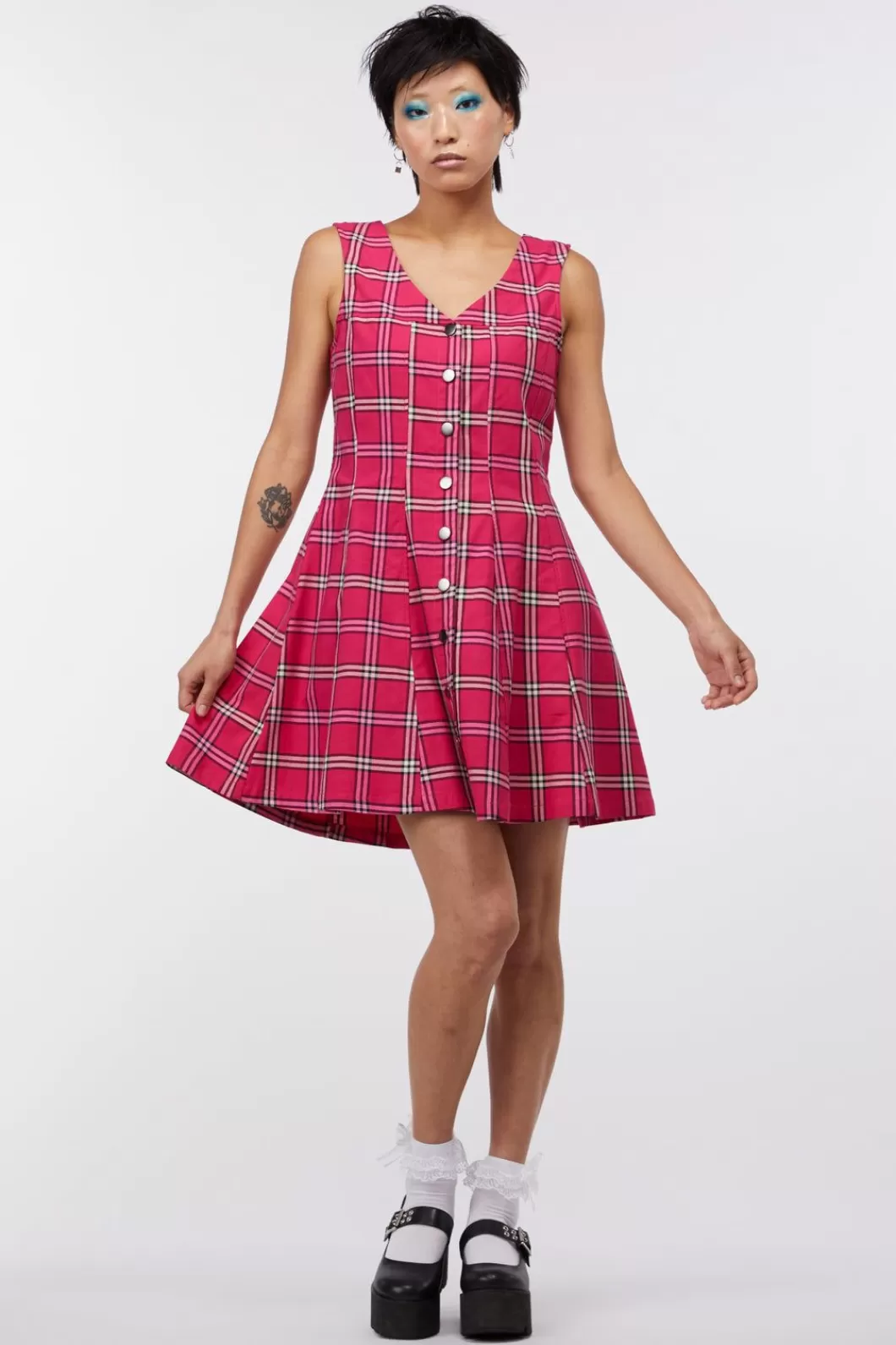 Dresses & Pinafores<Dangerfield Tartan Button Up Pinafore