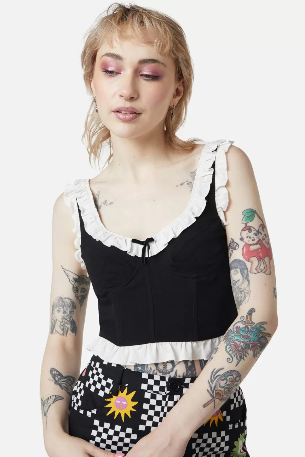 Blouses & Tops<Dangerfield Theos Picnic Ruffle Corset