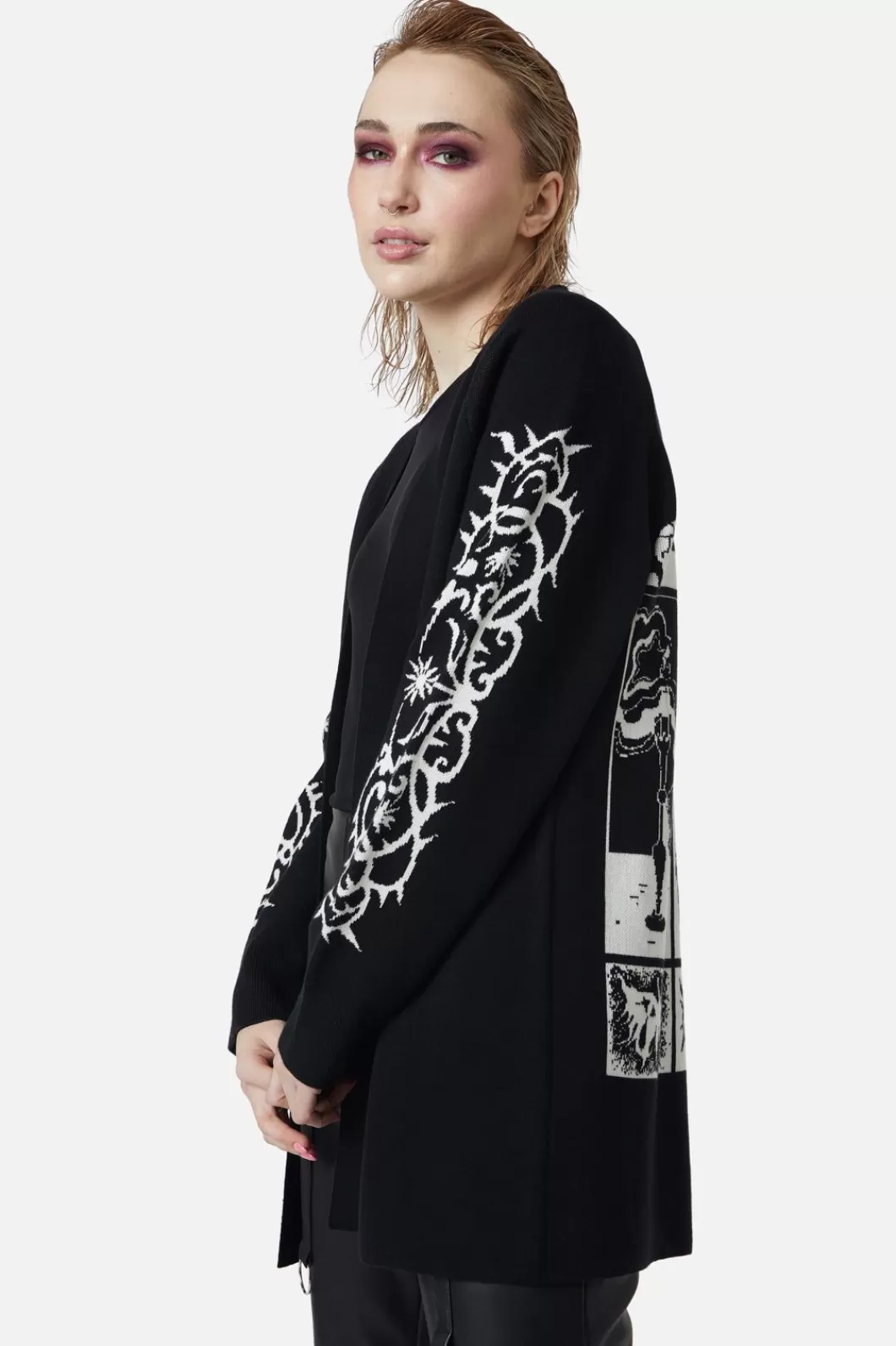 Knitwear & Cardis<Dangerfield Til Death Ornate Long Cardi