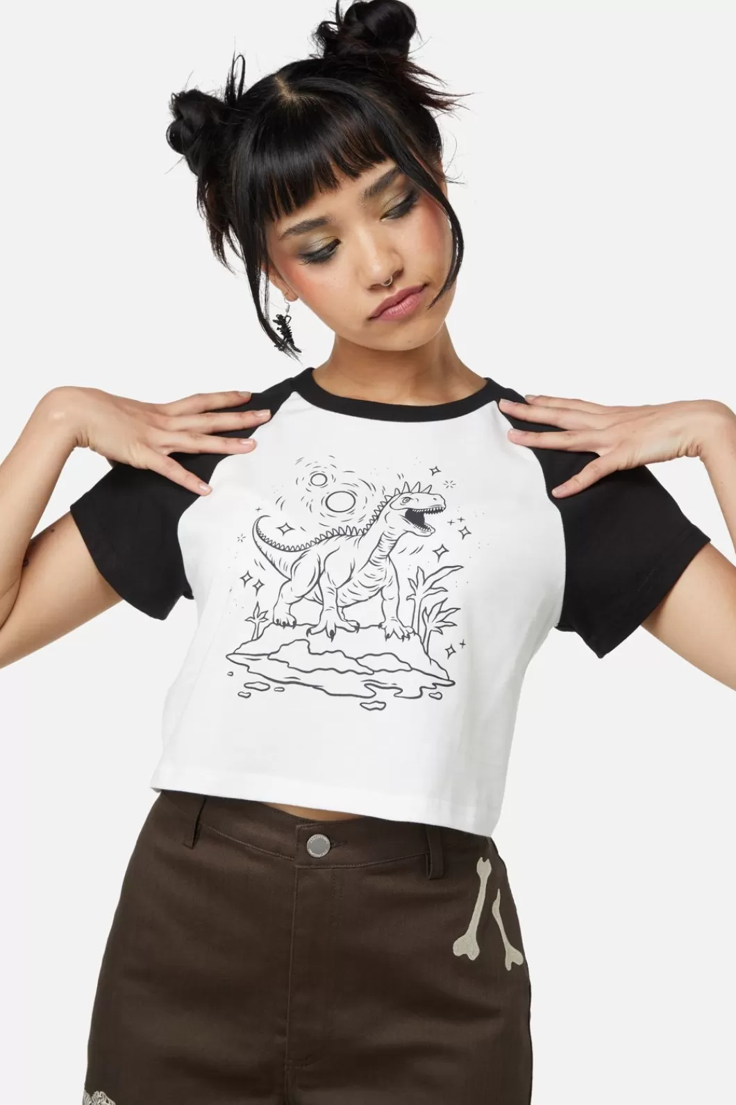 Blouses & Tops<Dangerfield Triassic Line Art Baby Tee