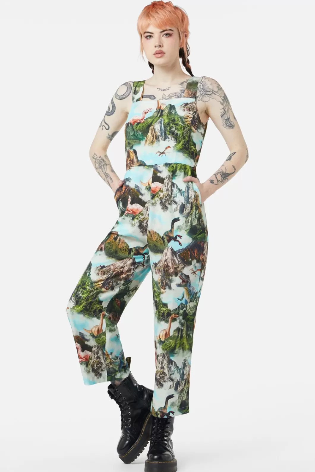 Pants & Jumpsuits<Dangerfield Triassic Scene Printed Jumpsuit