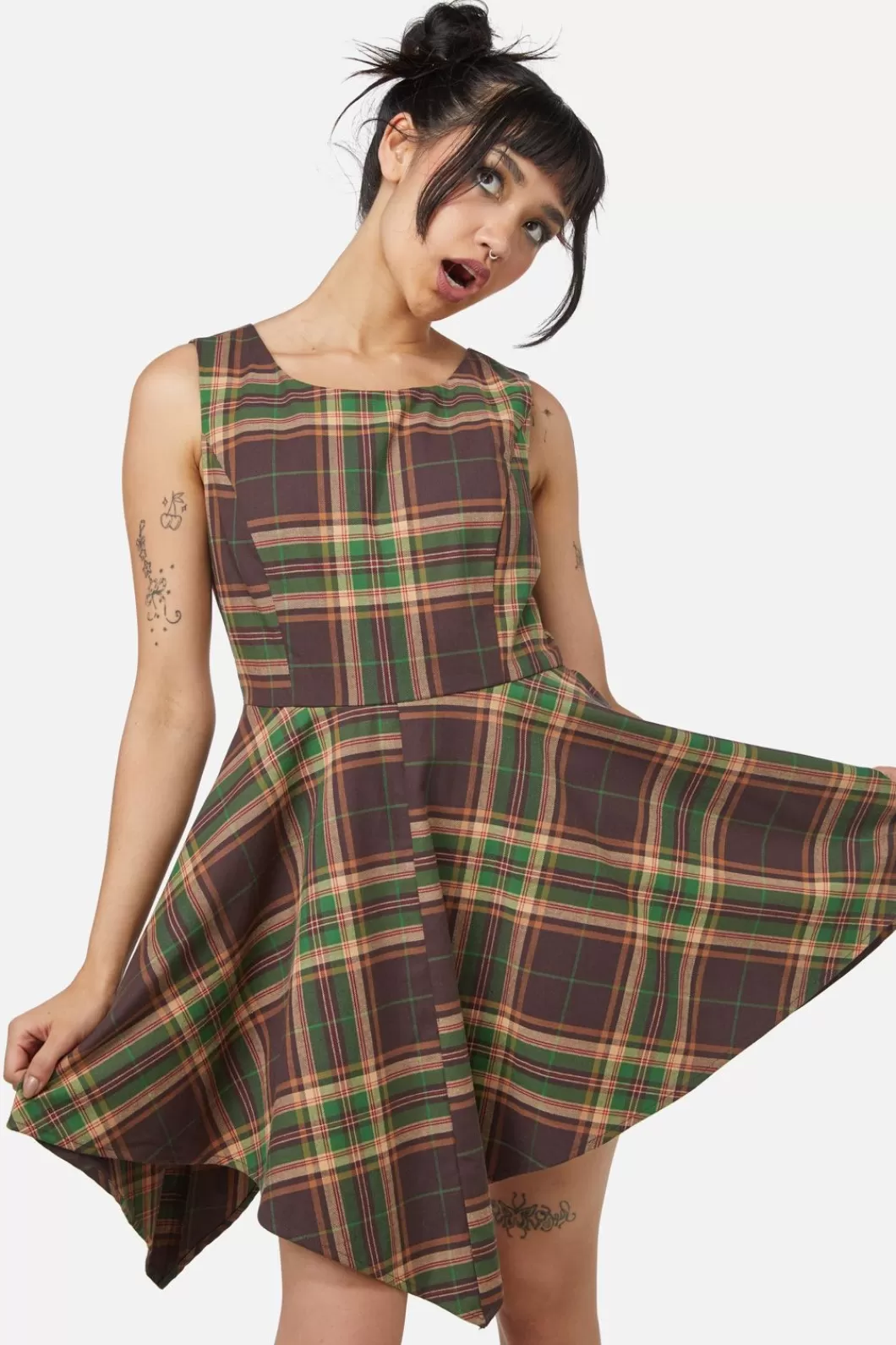 Dresses & Pinafores<Dangerfield Triassic Tartan Handkerchief Pinny