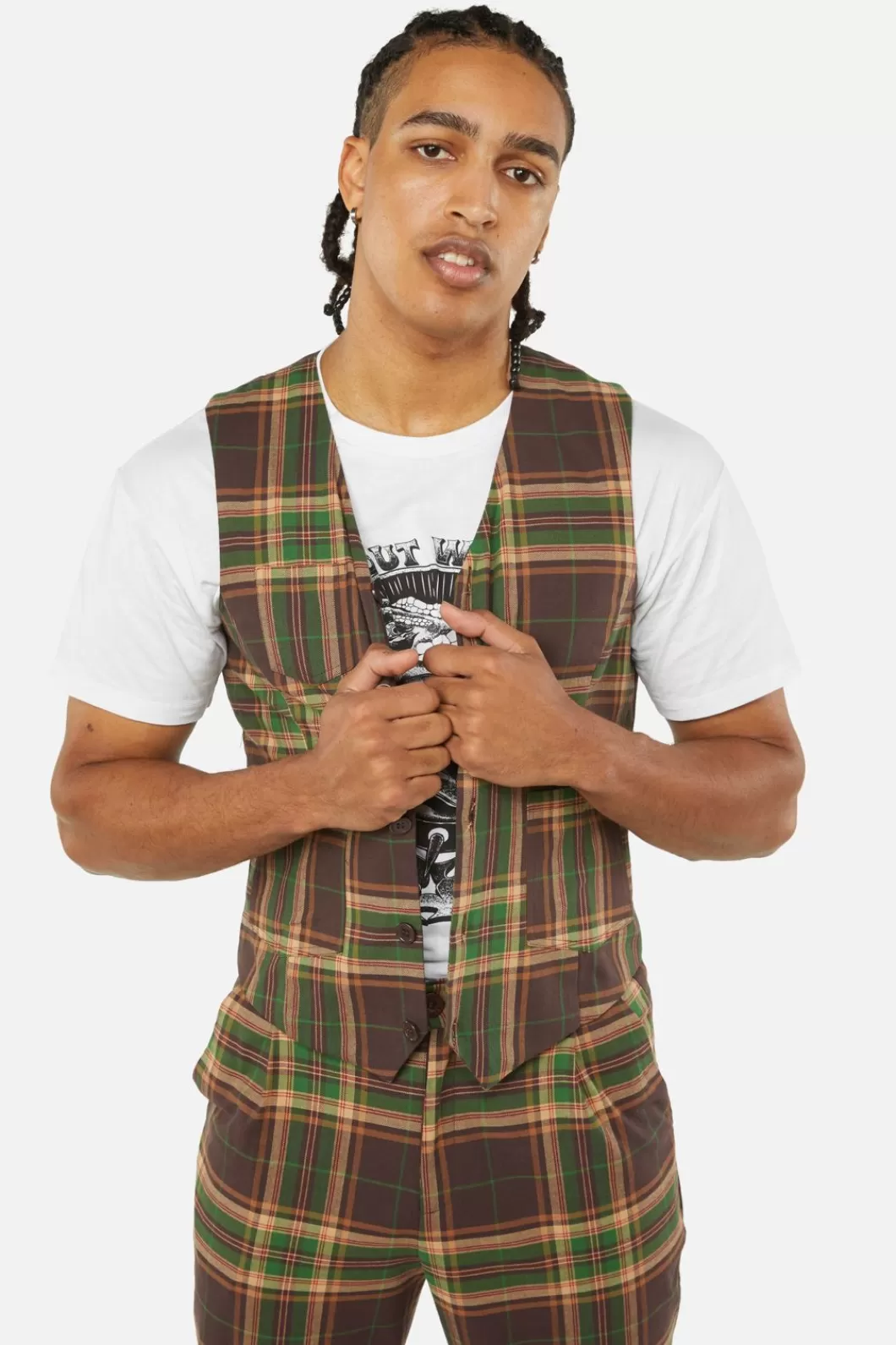 Coats & Jackets<Dangerfield Triassic Tartan Pocket Vest