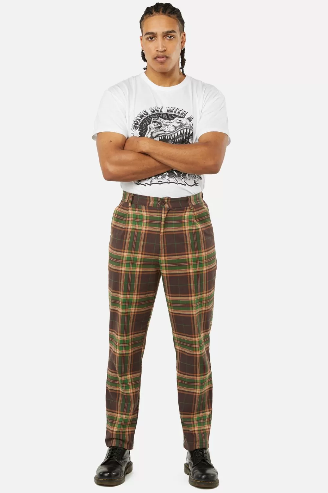 Pants & Shorts<Dangerfield Triassic Tartan Straight Leg Pants