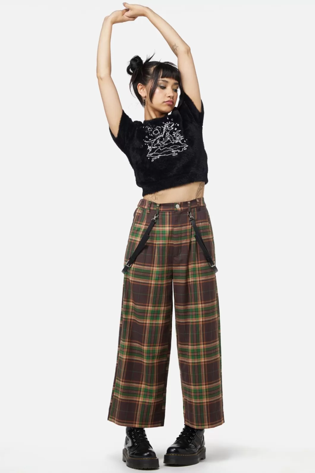 Pants & Jumpsuits<Dangerfield Triassic Tartan Wide Leg Pant