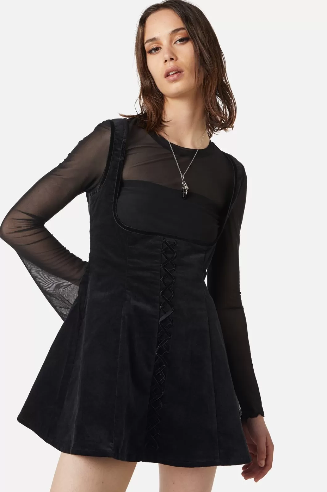 Dresses & Pinafores<Dangerfield Velvet Underbust Dress