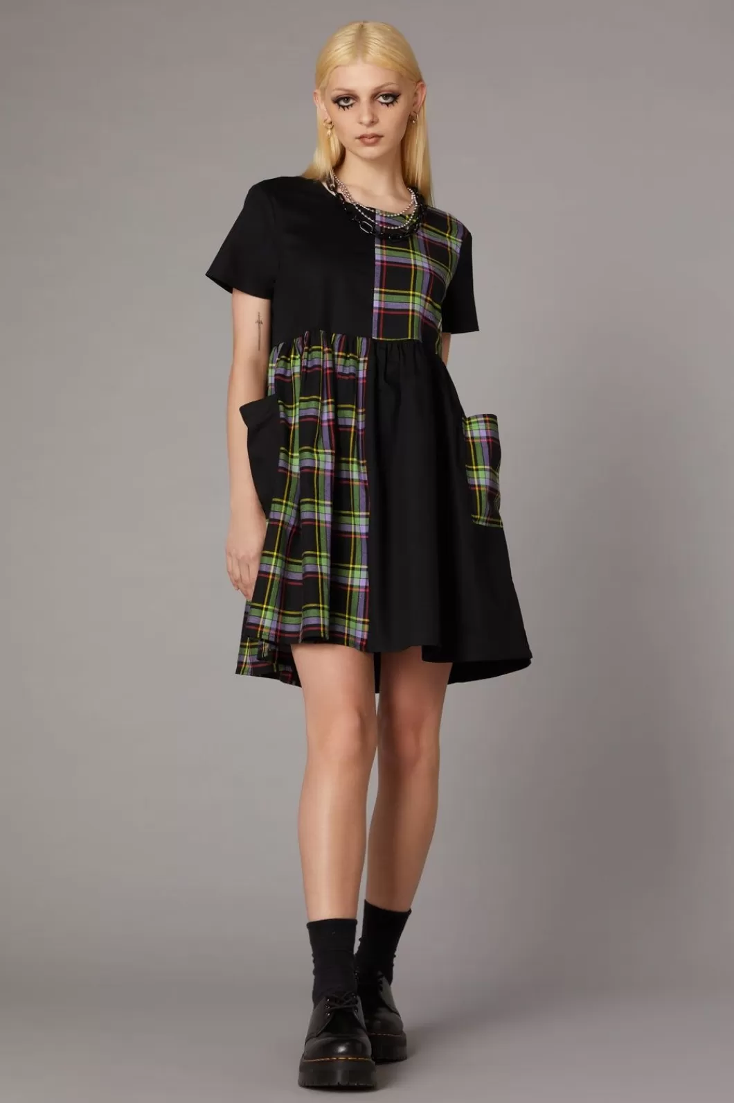 Dresses & Pinafores<Black Friday Vivid Tartan Goth Dress