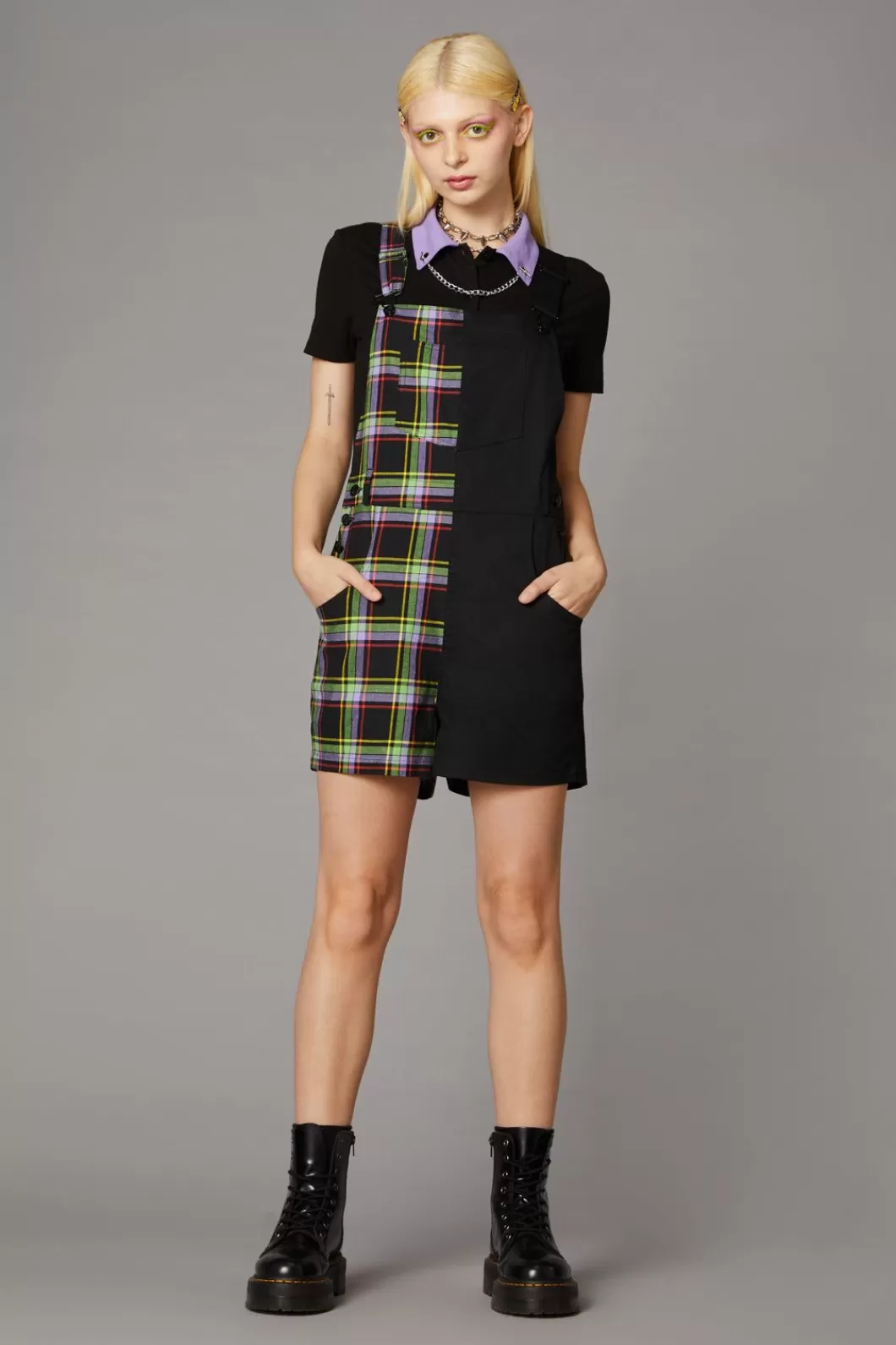 Dresses & Pinafores<Black Friday Vivid Tartan Goth Overall