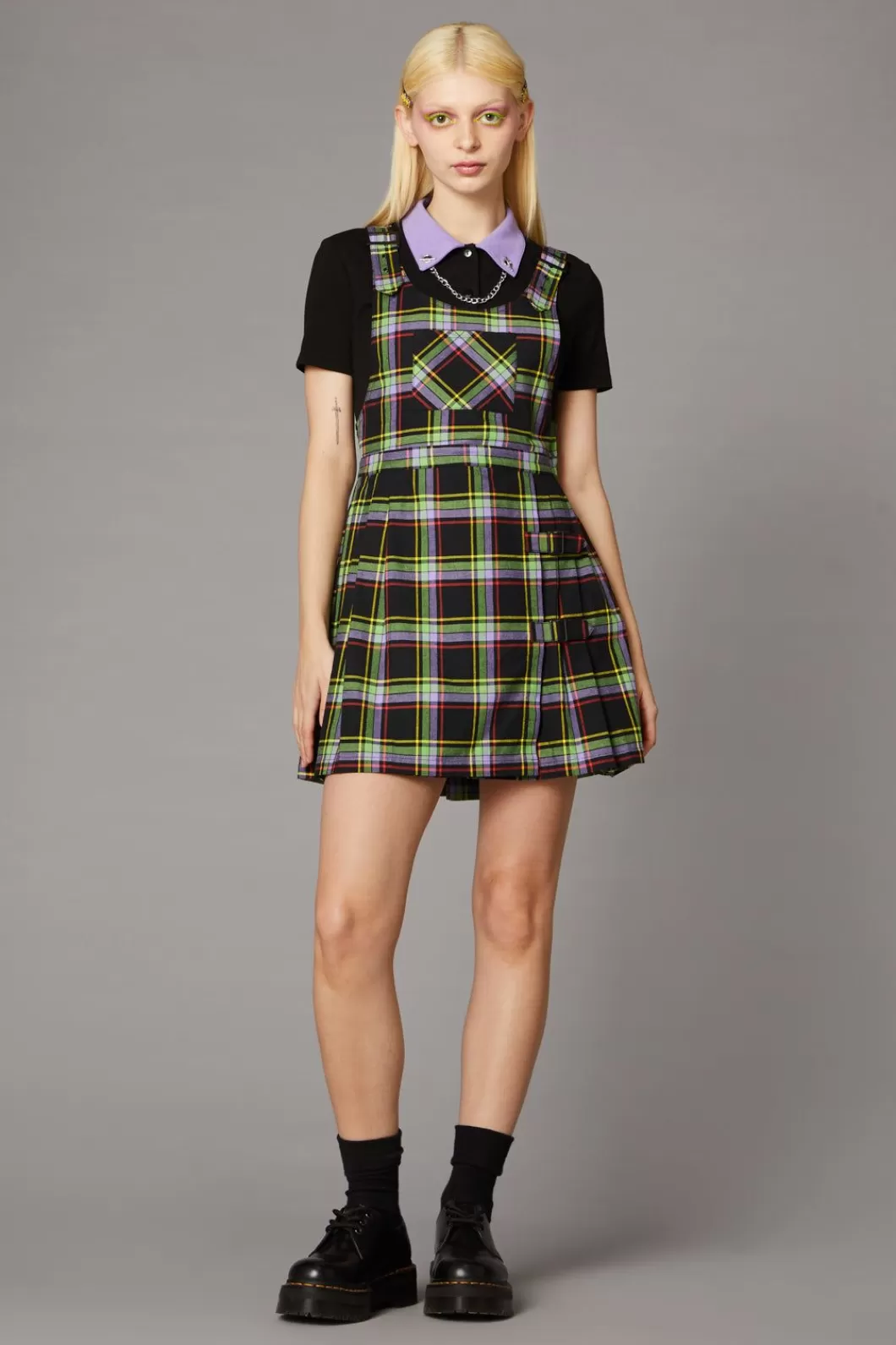 Dresses & Pinafores<Black Friday Vivid Tartan Goth Pinafore