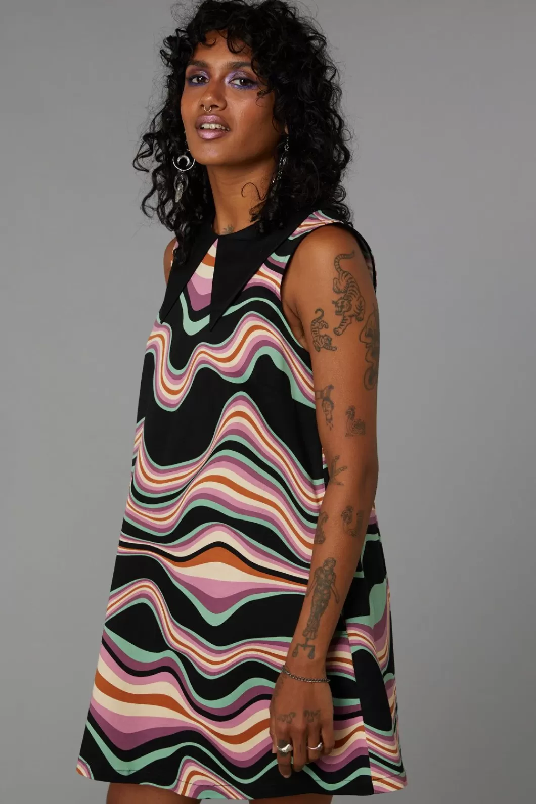 Dresses & Pinafores<Black Friday Wave Craze Print Dress