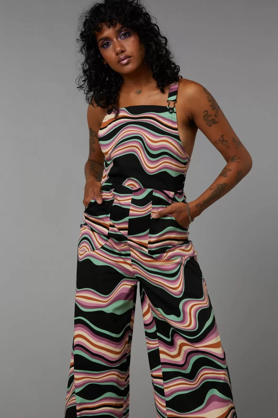 Pants & Jumpsuits<Black Friday Wave Craze Print Overall