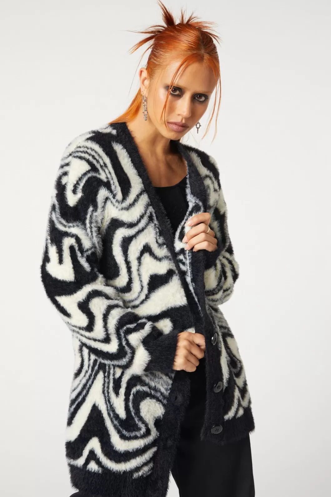 Knitwear & Cardis<Dangerfield Who Are You Geo Knit Cardi